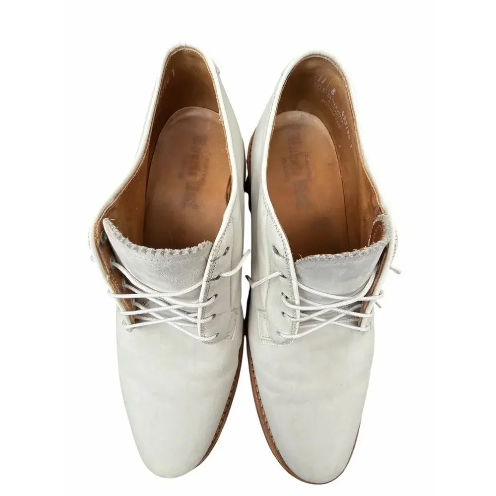 Warrior Ltd White Leather Derby Shoes Vibram USA Made Men’s 11 Custom Grade